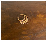 GOLD TRIBAL INDIAN MOON RINGS NON PIERCED CLIP ON FAKE SEPTUM RING