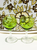 1970's Green Wine Glasses x 2 - Penny Bizarre - 1