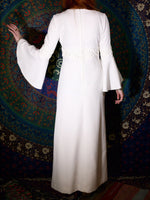 Vintage 1970s White Maxi Goddess Wedding Dress - Penny Bizarre - 3
