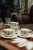 1970's Royal Worcester Palissy Cups & Saucers x 4 - Penny Bizarre - 2