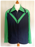 ORIGINAL VINTAGE 70’s KLEPPER NAVY GREEN CHEVRON WINDBREAKER JACKET COAT MOD SCOOTER SIZE L