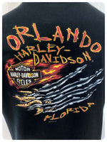 2010 OFFICIAL U.S HARLEY DAVIDSON BLACK SERPENT MONSTER FLAMES LOGO TEE T SHIRT ORLANDO FLORIDA XL