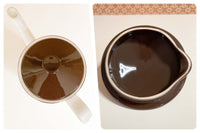 VINTAGE 60’s 70’s BROWN ORANGE FLOWER POWER COFFEE POT & 6 MUGS CUPS SET RETRO FLORAL JOHNSON BROTHERS ENGLAND IRONSTONE CERAMIC