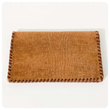 ORIGINAL VINTAGE 1970’s DEEP TAN BROWN GENUINE SNAKESKIN LEATHER WALLET