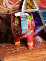 Wooden Indian Elephant Tea Light Holder (Red) - Penny Bizarre - 2