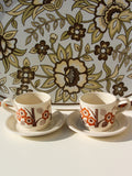 1970's Brown Floral Tea For Two - Penny Bizarre - 1