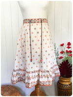 VINTAGE 70’s COTTON HIGH WAISTED GYPSY PEASANT PRAIRIE BOHO SKIRT UK6