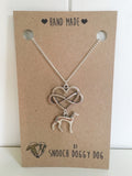 Silver Plated Whippet Italian Greyhound Lurcher Sighthound Infinity Heart Necklace
