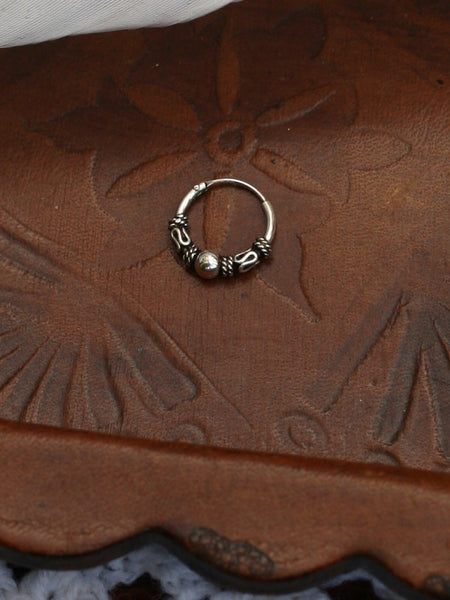Hand Crafted 925 Sterling Silver Balinese Nose Ring 10mm - Penny Bizarre - 1
