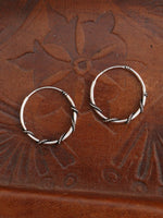 Hand Crafted 925 Sterling Silver Balinese Hoop Earrings 18mm - Penny Bizarre - 2