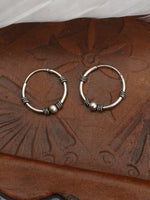Hand Crafted 925 Sterling Silver Balinese Hoop Earrings 14mm - Penny Bizarre - 1
