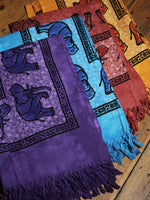 Indian Wall Hanging Single Throw Bedspread Elephant Tye Dye Yellow - Penny Bizarre - 3