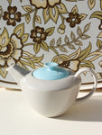 1950's Poole Pottery Twintone Sky Blue Dove Grey Teapot - Penny Bizarre - 1