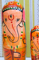 Hand-made Wooden Russian Dolls Set Ganesh Elephant - Penny Bizarre - 2