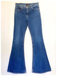 ORIGINAL VINTAGE 90’s BLUE STRETCH DENIM FLARES JEANS 30W 32L