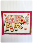 HAND MADE INDIAN ELEPHANT EMBROIDERY WALL HANGING TAPESTRY