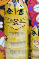 Hand-made Wooden Russian Dolls Set Tiger Cat - Penny Bizarre - 2