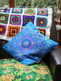 Indian Hand Made Silk Mandala Alpana Cushion Cover - Penny Bizarre - 3