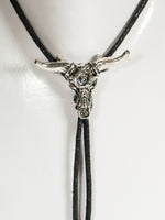 Hand Crafted Steer Skull Bootlace Bolo Tie Western Necklace - Penny Bizarre - 2