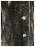 ORIGINAL VINTAGE 60’s DARK BROWN FLUFFY FAUX FUR TEDDY BEAR LONG LINE JACKET SEMI SWING COAT UK 12