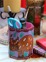 Nepalese Hand Painted Pen Holder - Penny Bizarre - 8