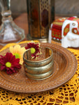 Chunky Hand Crafted Indian Elephants & Flowers Brass Bangle - Penny Bizarre - 1