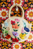 Vintage 70's Straw Tapestry Embroidered Bag - Penny Bizarre - 3