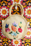 Vintage 70's Straw Tapestry Embroidered Bag - Penny Bizarre - 1