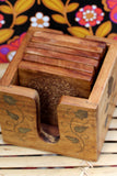 Vintage Indian Wooden & Brass Coasters Set - Penny Bizarre - 3